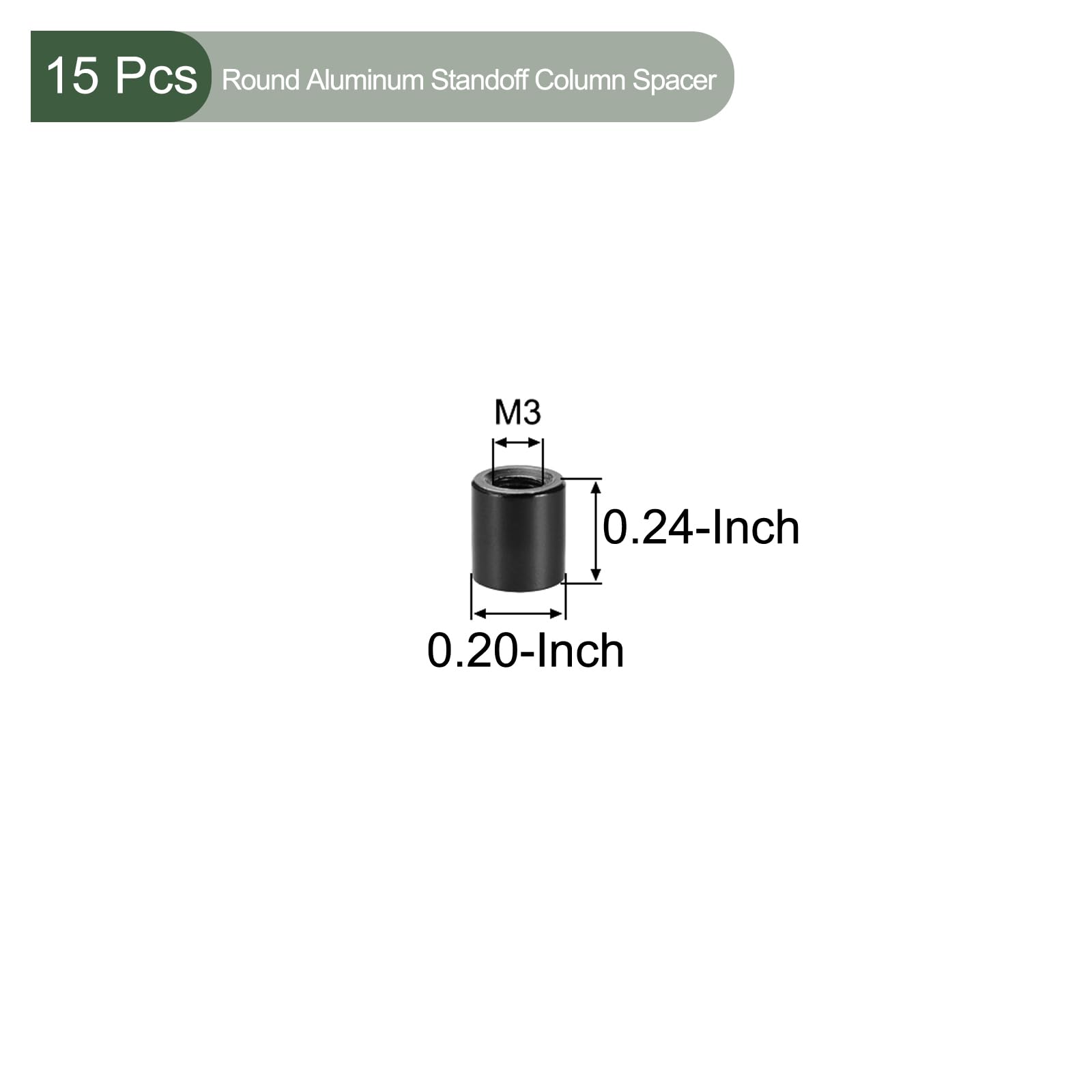 YOKIVE 15 Pcs Standoff Spacer, Aluminum Round Straight Spacer, Black, 6mm - Image 2