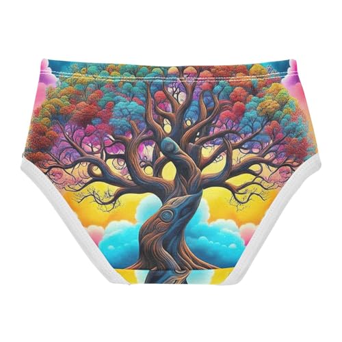 Girls Underwear Toddlers 2t Cotton Little Girl Panties Durable Kids Undies Briefs Surreal Colorful Tree2