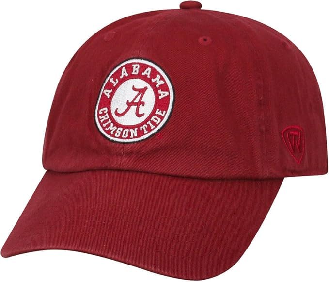 Collegiate Primary Color Team Arch Adjustable Hats (US Alpha One Size Alabama Circle Icon)