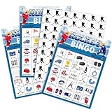 Liliful 35 Pcs Hockey Bingo Games 24 Players Ice Hockey Bingo Cards Sport Theme Party Games for Adults Family Classroom Activities Sport Birthday Party Favors Supplies
