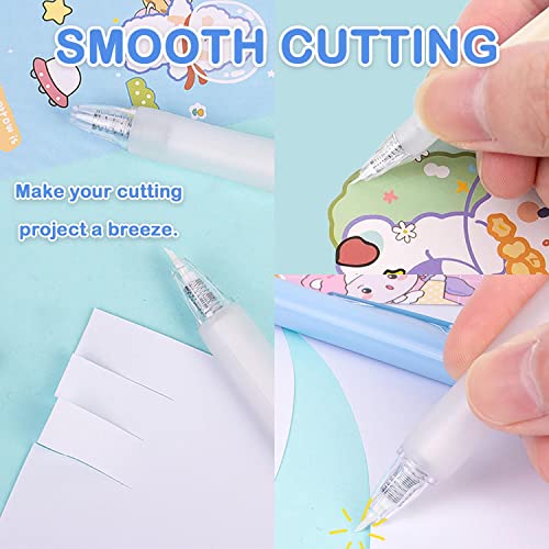 Craft Knife Pens - 5Pcs Hobby Knife Pen Cutter Set, Retractable Push-Type Ceramic Carving Cutting Hobby Knife Tool With 20Pcs Refill Blades For Diy Artwork, Scrapbook, Stencils, Art Drawing #TOP2