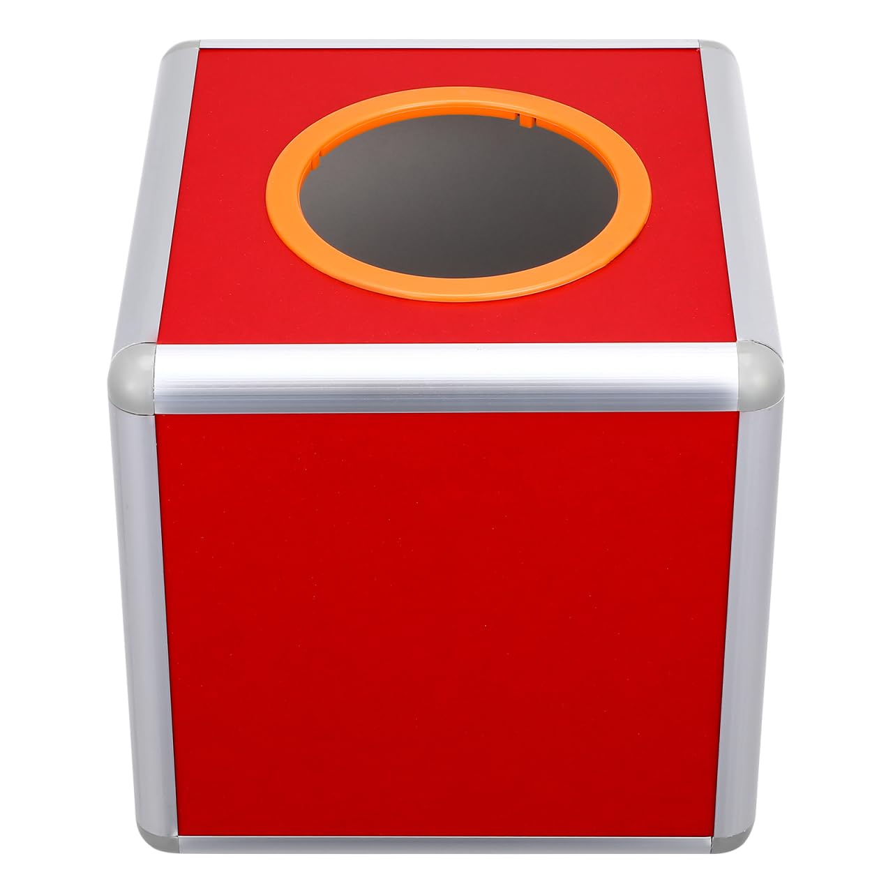 POPETPOP Red Raffle Box, Aluminium Lucky Dip Box with Slot