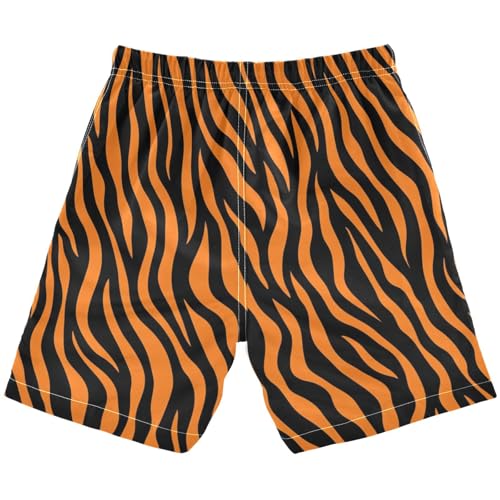 Boys Beach Board Shorts Striped Lion Leopard Swim Trunk Teen Swimwear 8-16Y2
