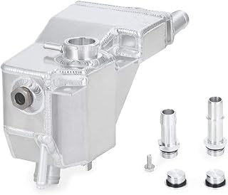 Mishimoto MMRT-F2D-11SN Aluminum Secondary Degas Tank, Compatible With 2011-2019 Ford 6.7L Powerstroke, Natural