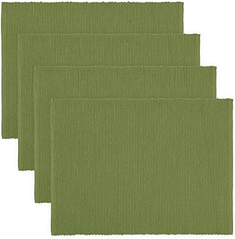 LINUM UNI Placemat 4-pack 35x46 cm, 100% Ribbed Cotton, Machine Washable, White