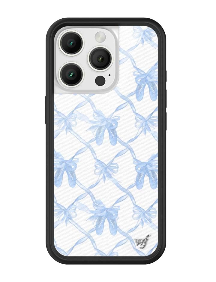 Image of Wildflower Cases - iPhone 16 Pro Compatible - On Pointe Blue | Impact-Certified 6.5 ft Drop Protection Case, Raised Protective Bumper, Cute Aesthetic Design, Women-Owned Small Business
