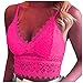 Produktbild SSLLH Damen BH Sexy Spitzen Bralette Ohne Bügel Push Up Büstenhalter Yoga Spitze Sport Bustier für Spaghettiträger Verstellbare Bra Top Crop Top Weste Dessous Komfort V-Ausschnitt Leibchen, Rosa, 3XL