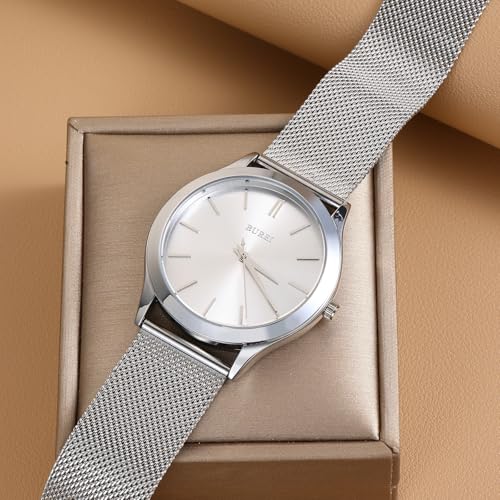 Image of BUREI Men's Wrist Watch, Analog Stainless Steel Dress Waterproof Quartz Watch for Men with Japanese Movement,Refined Gifts for Men, Boyfriend, Husband, Dad