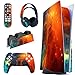playvital Kit de Autocollants Skin Decal pour ps5 Sticker Vinyle pour ps5 Console&Manette&Station de Charge&Casque&Télécommande Média-Édition Régulière-Univers étoile Orange