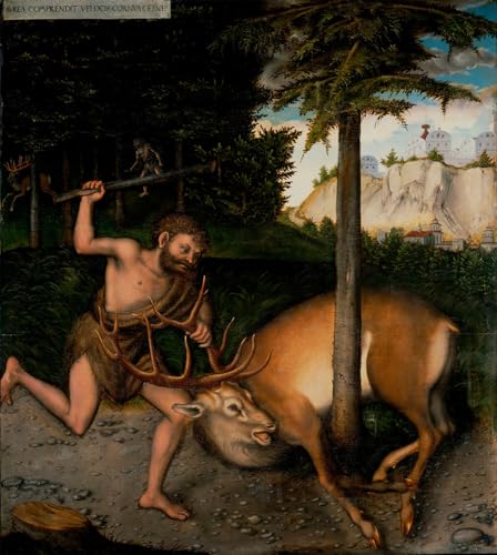 Lienzo para pared de Hércules de Lucas Cranach, la pintura mural de 60x90cm que viste tu salón