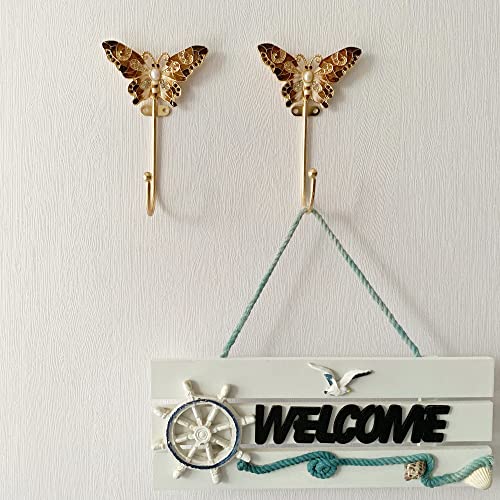 Vintage-Butterfly-Decorative-Wall-Hooks-Rack-Hangers-for-Hanging-Clothes-Coats-Towels-Keys-Hats-2-Pack-Antique-Metal-Mounted-Wall-Hook Vintage Butterfly Decorative Wall Hooks Rack Hangers for Hanging Clothes Coats Towels Keys Hats 2 Pack Antique Metal Mounted Wall Hook