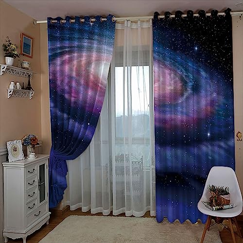 Rideau occultant bleu foncé 140x260 cm lot de 2 avec oeillets pour chambre - 4