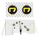 Open Goaaal Soccer Rebounder Net with Backstop - Junior Size - Soccer Bounce Back Net for Backyard Barrier Soccer Rebounders with Practice Targets (2 Pack)