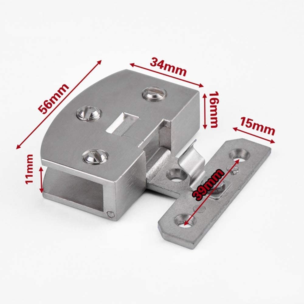 WANLIAN Glass Clip 2pcs Cabinet Glass Door Hinge Wine Cooler Glass Door Hinge Stainless Steel Glass Clip No Hole Required(L) - Image 2