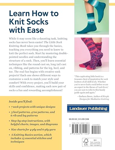 Image of The Little Sock Knitting Book: Learn the Basics with Colorful, Stylish Projects (Landauer) How to Knit Socks That Fit, with Easy Patterns and Step-by-Step Photos for Heels and Toes, for Beginners