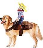 YOUDirect Cowboy Rider Dog Costume, Funny Dog Halloween Costume Knight Style Novelty Cosplay Apparel Clothes for Small Dog Puppy Pet (S)