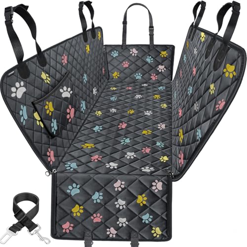 URPOWER Dog Car Seat Cover for Back Seat Waterproof Hammock for Car & SUV | 600D Oxford Side Flaps with Zippers Scratch Resistant Non-Slip Easy Install Machine Washable Dog Seat Belt Included product thumbnail 13