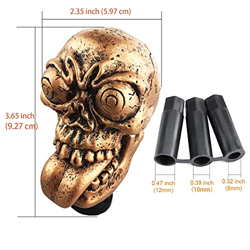 Arenbel Skeleton Stick Shift Knob Car Shifter Lever Handle Replacement Fit Most Manual Auto Vehicles, Copper #TOP2