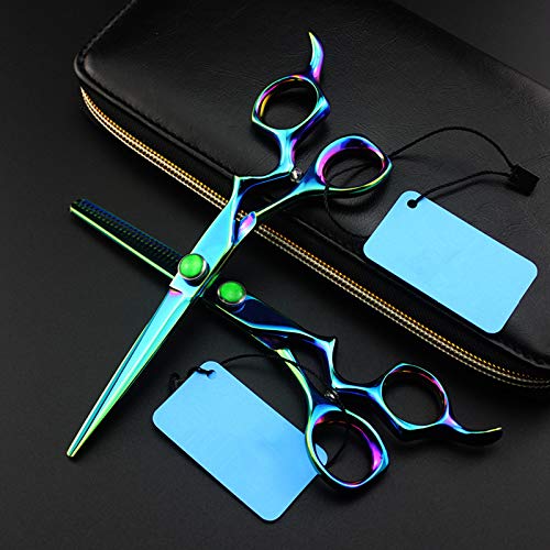 Professionnel Japon 440c 6 pouces vert gemme ciseaux de cheveux coupe de cheveux coupe coiffeur ciseaux à effiler ciseaux de coiffure ciseaux 1880,Vert,6 inch
