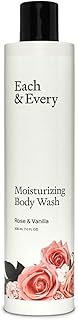 Each & Every Sensitive Skin Body Wash for Women & Men - Rose & Vanilla - Moisturizing All Natural Body Wash & Shower Gel in Recyclable Packaging - Paraben, Sulfate & Cruelty-Free (10 Fl Oz)