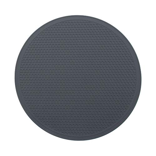 Tongjude Silicone Microwave Mat - 117 x 117 - Protect From Spill Overs Non-Slip Silicone Trivet Mats Hot Pot Holders Jar OpenerSilicone Drying Mat Dishwasher Safe