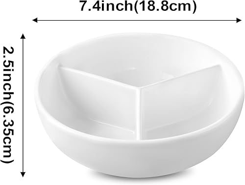 Miniatura 7 de Cinf Cuenco de cerámica para cereales de 3 secciones, la leche separada mantiene fresca y crujiente apta para microondas, antiempañamiento,