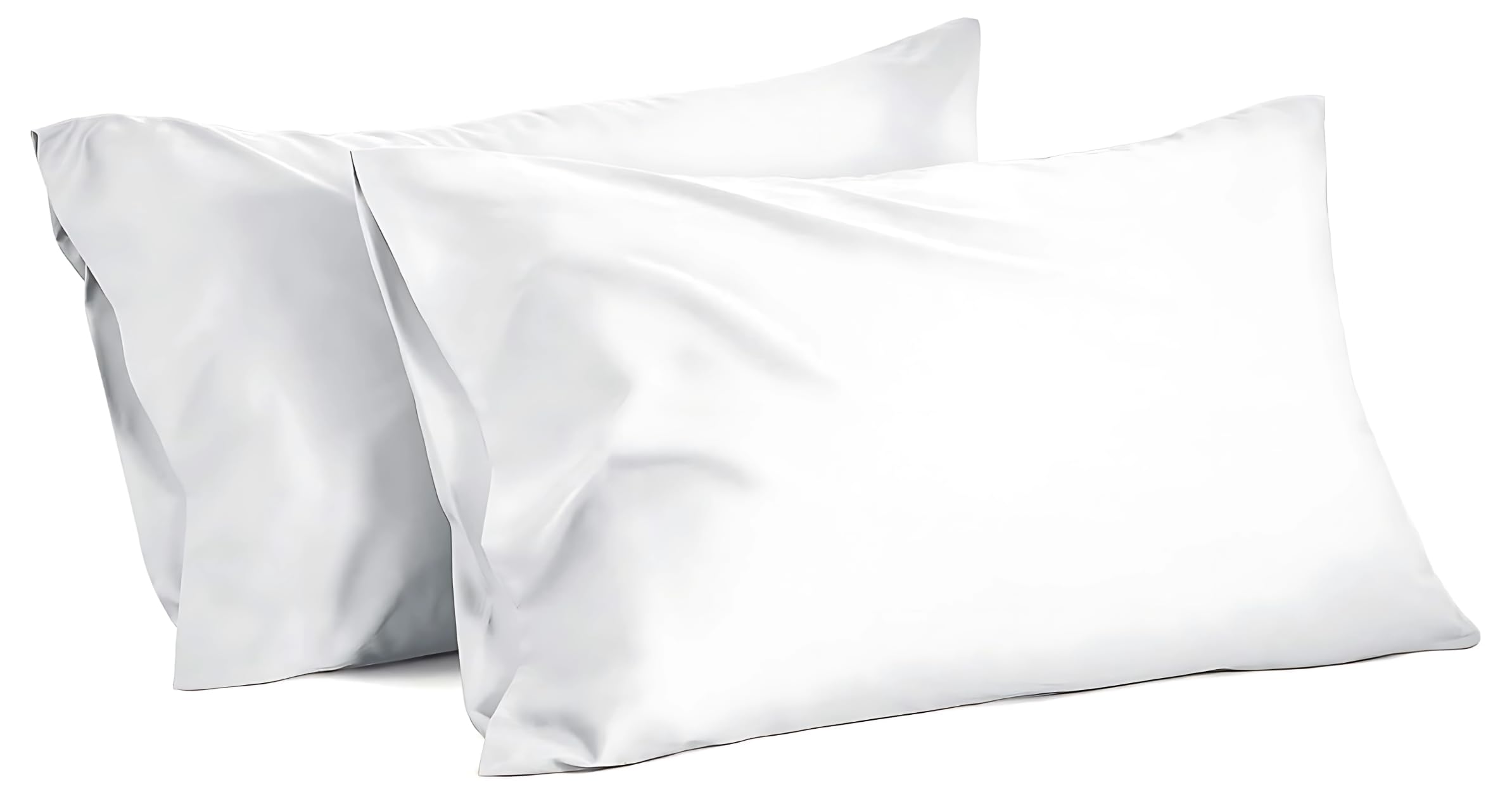 Egyptian Cotton Pillow Case 50 x 75 cm, 300 Thread Count Pair OF Housewife Pillowcases Super Soft Hotel Quality Set of Pillowcases 2 Pack (H.W/White)