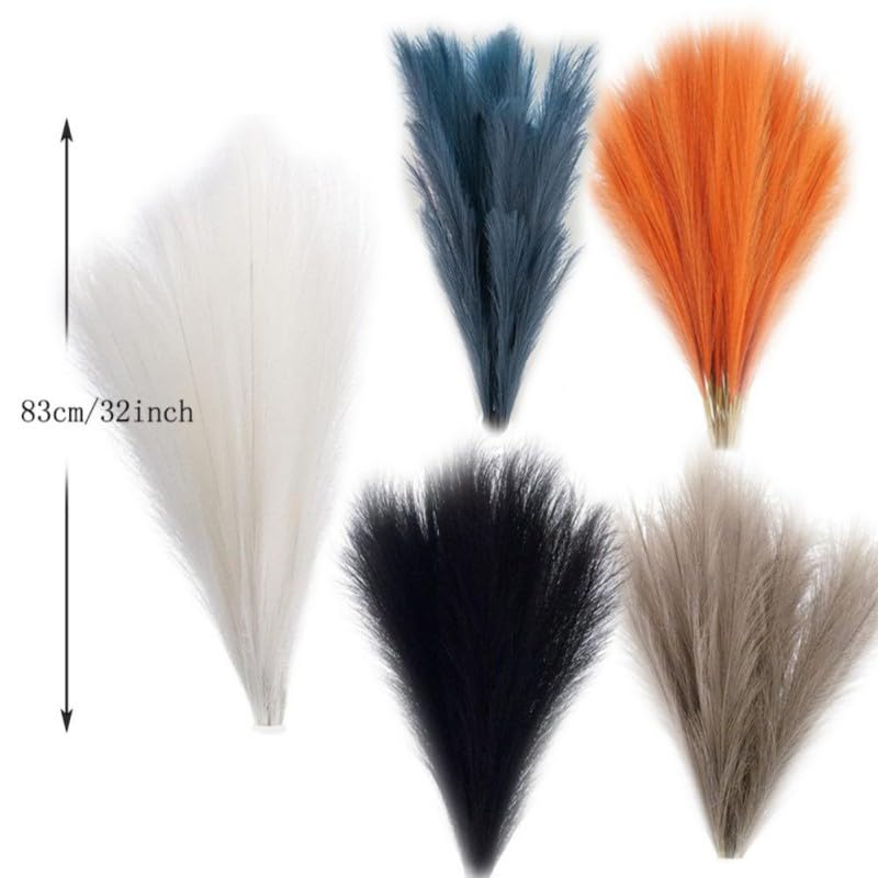 Pampas Grass grande 83 cm ramo artificial para decoración miniatura 5