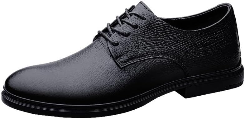 Dress Oxford Shoes for Men Burnished Leather Cap Toe Design Working Anti-Slip Slip Resistant Rubber Sole Shoe Evening Fashion Lace Up