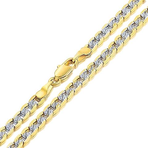 Trendsmax 4mm Mens Women Curb Chain Necklace Gold Silver Color Cuban Link Chain Men Necklace Gift 26inch Cover