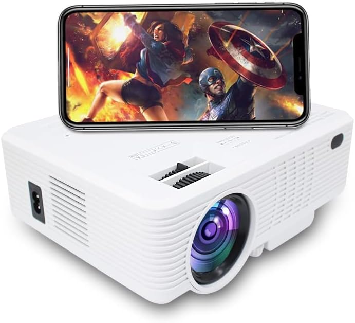 Proyector Full HD 1080P Mini proyector LED nativo 1920x1080 6000 lúmenes compatible con Android iOS, teléfono, cine en casa