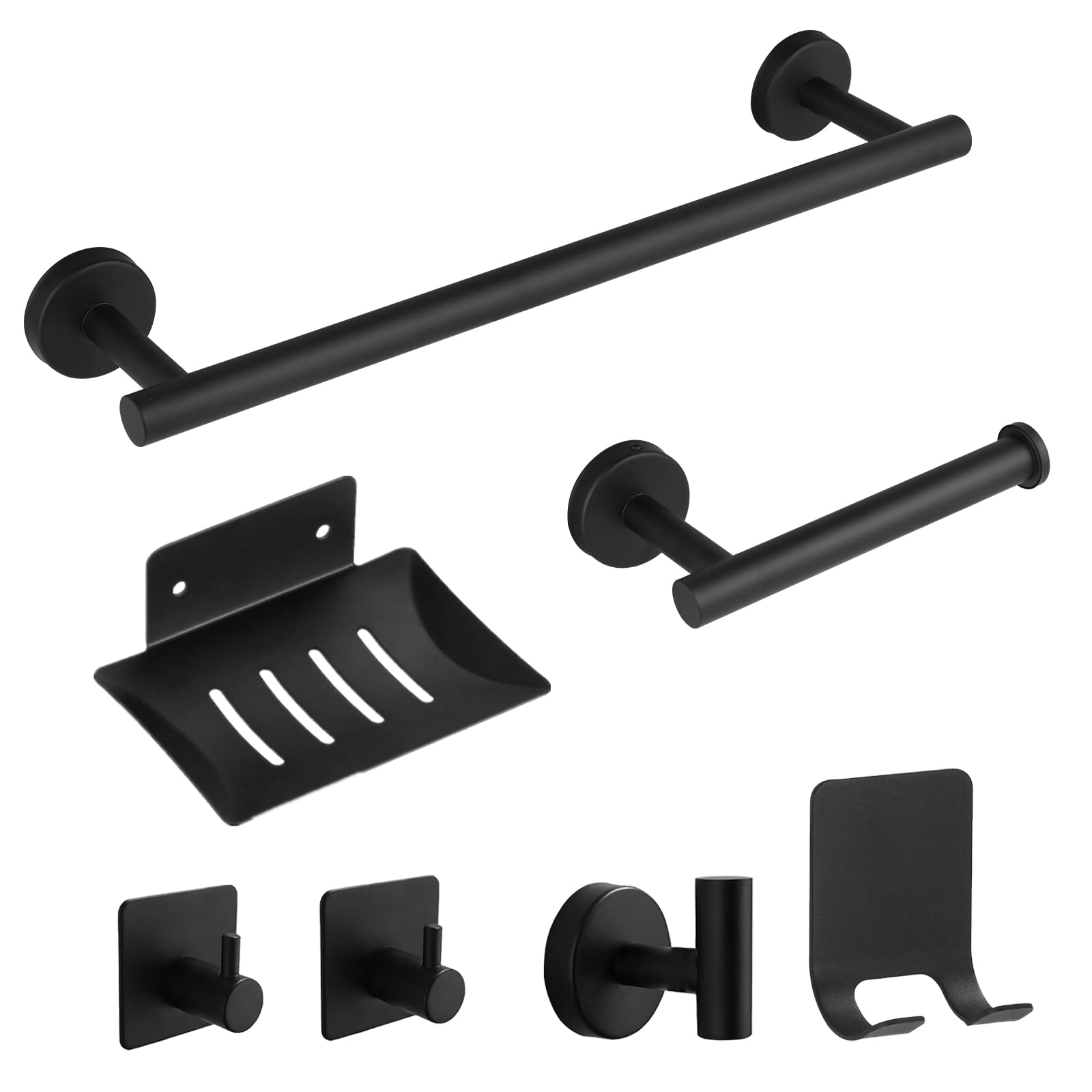 Porte-serviettes noir et accessoires muraux pour transformer votre salle de bain familiale