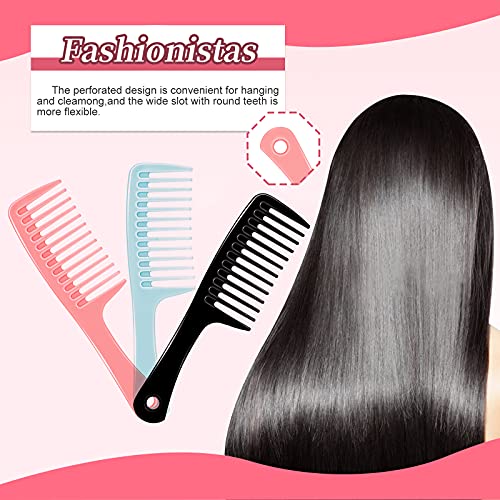 3Pcs Wide Tooth Detangling Comb : Wide Tooth Comb And Large Hair Detangling Comb,Durable Hair Brush For Best Styling And Professional Hair Care, Suitable For Curly Hair, Long Hair, Wet Hair,Wide Tooth Comb For Curly Hair (Pink|Blue|Black) #TOP4