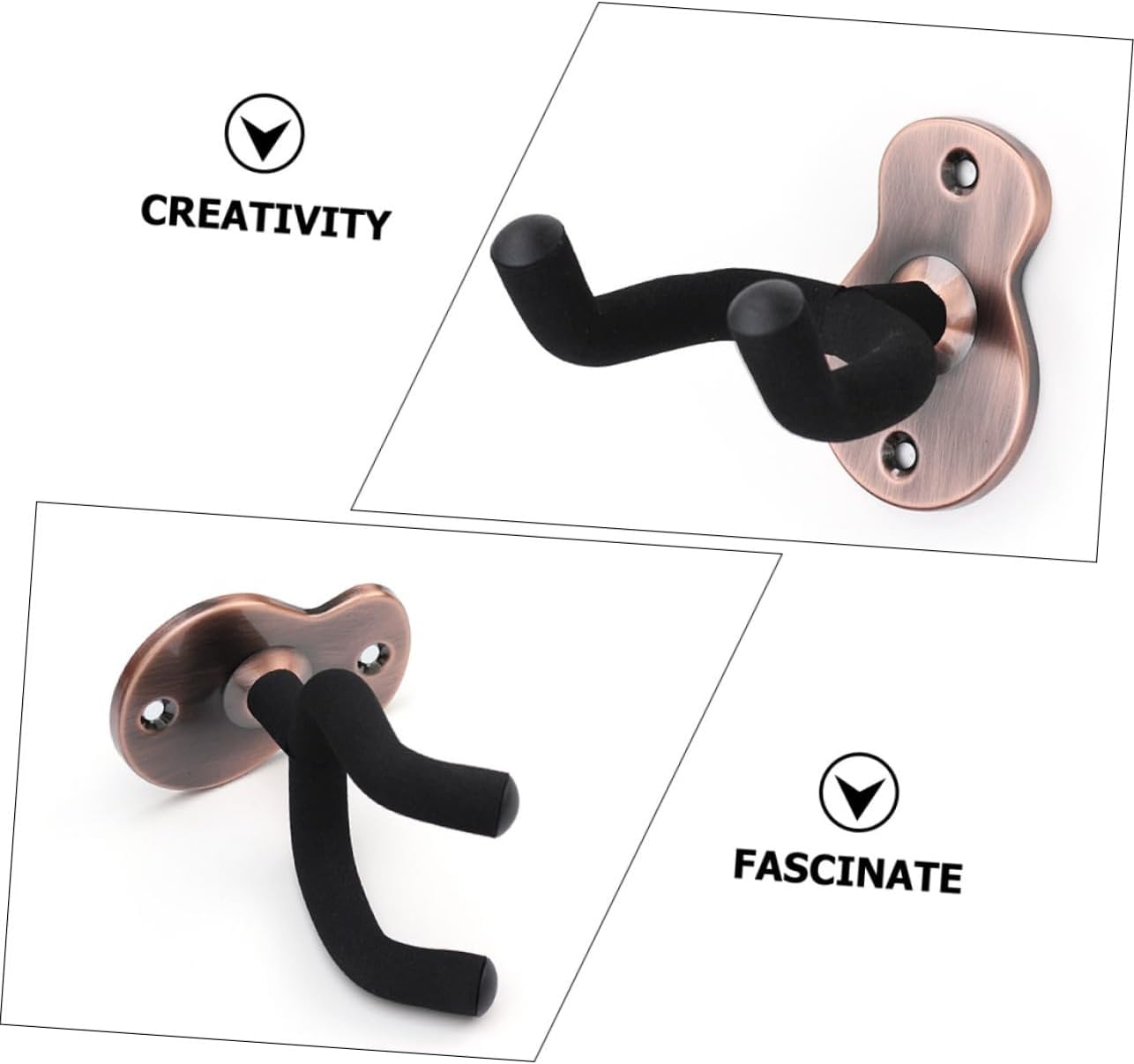 Abaodam 5 Sets Guitar Hook Electric Guitar Hanger Bass Hanger Guitar Bracket Bass Hook Guitar Wall Hanging Rack Guitar Wall Rack Bass Stand Bass Wall Hooks Guitars Guitar Display Rack Iron (Iron) image 2