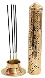 CraftVatika Safety Incense Stick Holder Burner Metal Brass Handmade Agarbati Burner Ash Catcher Cone