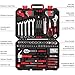 DEKOPRO Tool Set:158 Piece Home Tool Kit, Household Basic Repair Tool Set Comes with Plastic Storage Case-Red