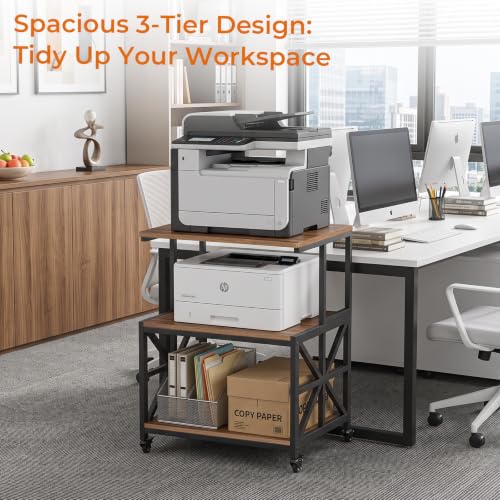 Image of GreenForest Large Printer Stand with Wheels, 23.6 inchx18.9 inch Printer Table