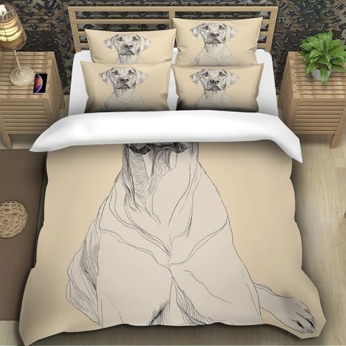 Housse de couette chien vintage microfibre résistante anti plis
