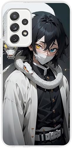 PONNYC Clear Slim Soft Transparente Durable Caucho Silicona TPU Fundas Fit Funda para Samsung Galaxy A52 5G Iguro Obanai Anime Japón 10