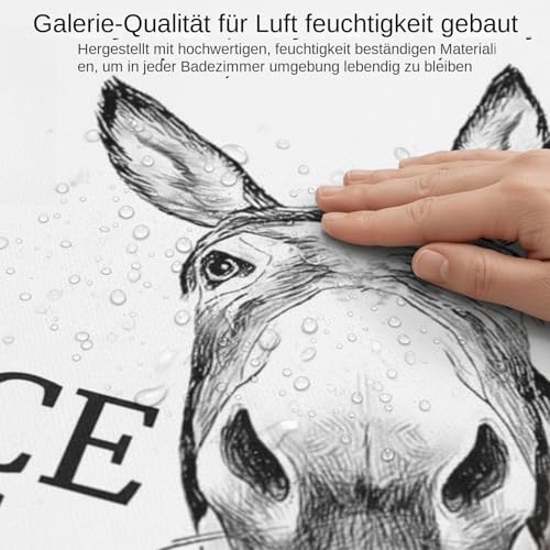 caiduos Lustige Esel Badezimmer Wandkunst, Nice Ass Gerahmte Wandbilder Badezimmers, Niedliche Abstrakte Esel Leinwand, Moderne Badezimmer Bilder Wandschmuck, für Toilett, Badezimmers, Gästetoilette