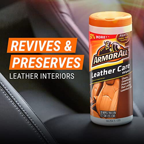 Interior Cleaner Car Leather Wipes By Armor All, For Cleaning Cars, Trucks And Motorcycles, 30 Count #TOP2