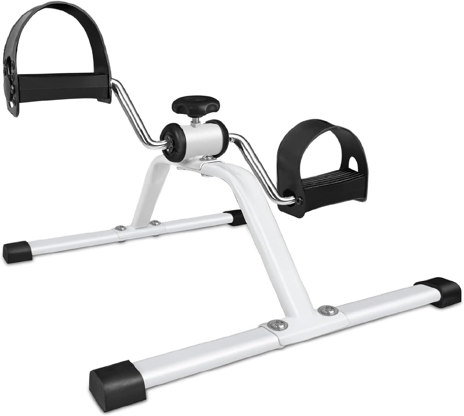Dhouse Mini Pedal Exerciser Adjustable Resistance Bike Pedal Exerciser Silent for Home Fitness Gym Work Out Legs Arms