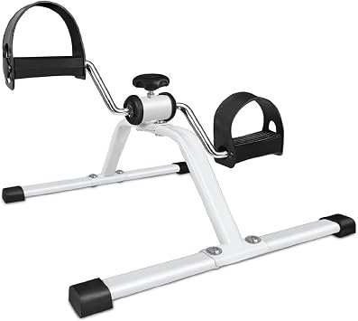 Dhouse Mini Pedal Exerciser Adjustable Resistance Bike Pedal Exerciser Silent for Home Fitness Gym Work Out Legs Arms