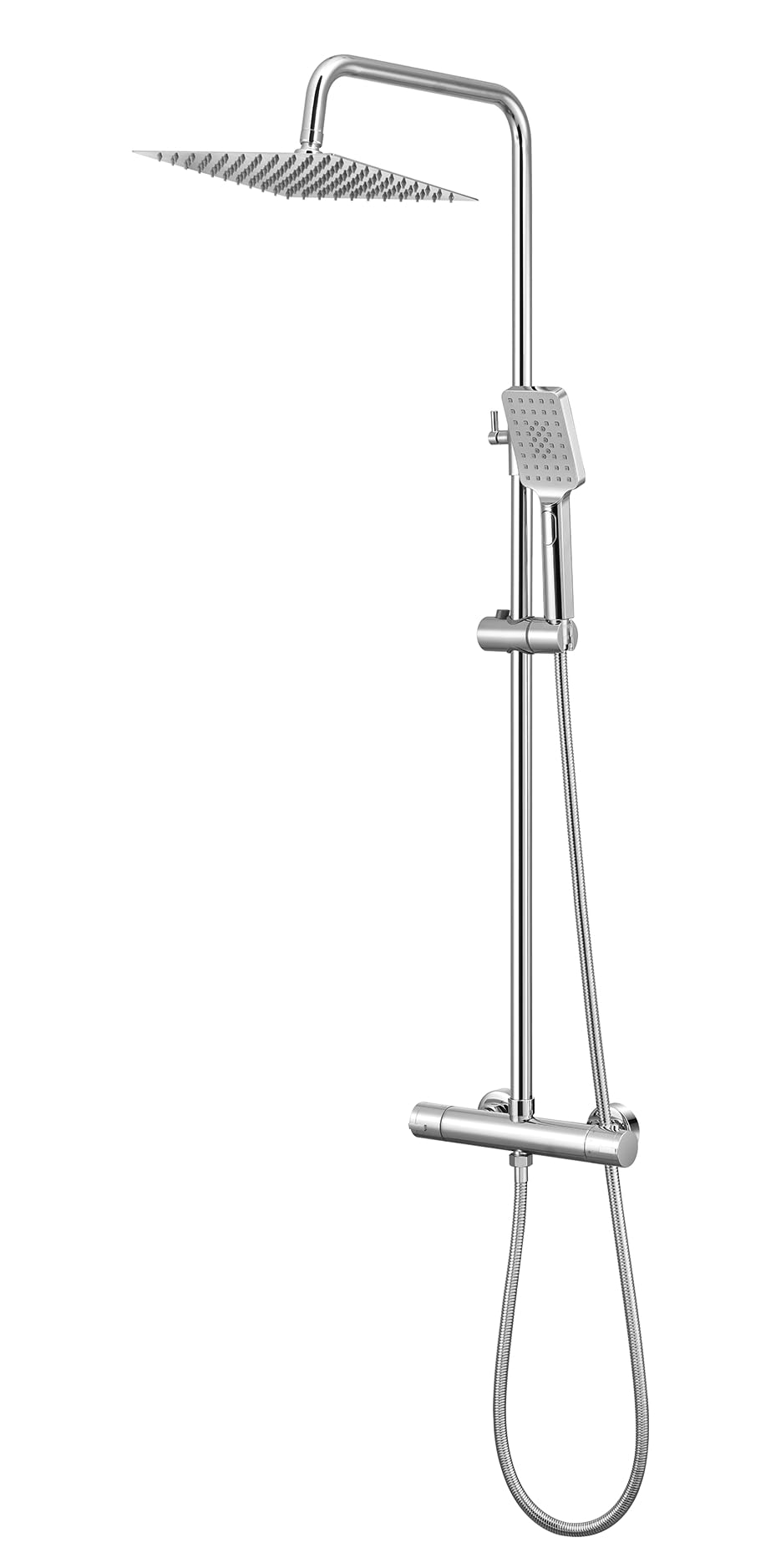 BONADE System prysznicowy z termostatem, deszczownica, ze stali nierdzewnej 304, kompletny zestaw z termostatem prysznicowym, regulowany uchwyt ścienny, deszczownica 30 cali, zestaw armatury wannowej