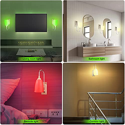 Luxsway Wall Sconce, 12 Color Changing,Wall Lamp Over Bed Headboard Light, Wall Mounted Light For Hallway Bedroom Home Decor, Dimmer & Timer Off-1Pack #TOP4