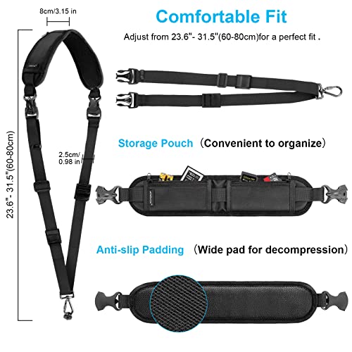 ARVOK Camera Strap - Adjustable Shoulder Strap with Wrist Strap for Nikon Canon Sony Fuji DSLR - Image 6
