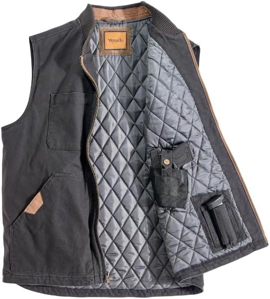 Venado Concealed Carry Vest for Men - Heavy Duty Canvas - Conceal Carry Pockets