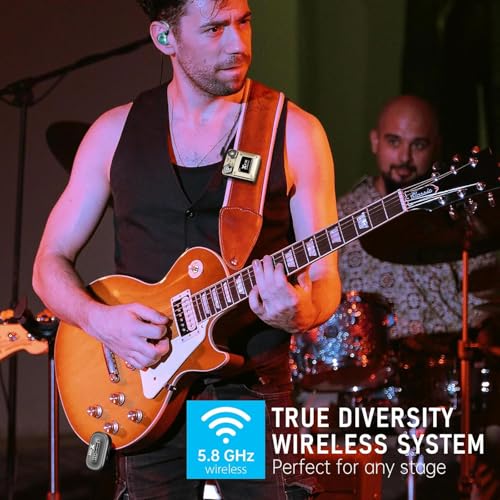 Image of Xvive U45R4 Wireless in Ear Monitor System 5.8ghz IEM System 1 Transmitter and 4 Bodypack Receiver for Studio, Band Rehearsal, Live Performance, Channel Scan Mode