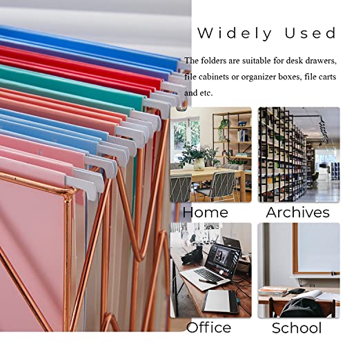 Y Yoma 12 Pack Colored Hanging File Folders Letter Size Decorative Hanging Folder Cute Pretty File Folder Organizer For Filing Cabinet Office Home With 1/5-Cut Adjustable Tabs, 6 Selected Color #TOP3