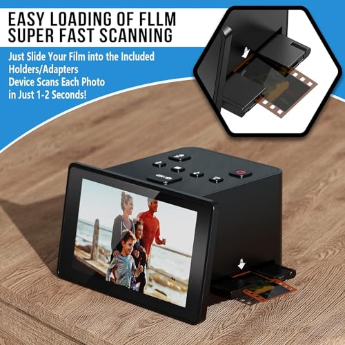 Image of 22MP Film and Slide Scanner with 5 inch LCD Screen, Convert Color & B&W Negatives & Slides 35mm, 126, 110 Film to JPEG Digital Photos